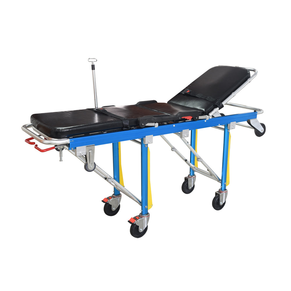 FDA Durable Aluminum Alloy Ambulance Stretcher with Smooth Rolling Wheels