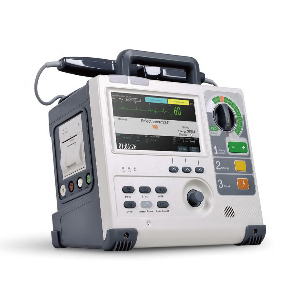 Hospital Biphasic Defibrillator Machine ECG Pacer Manual Defibrillation Monitor