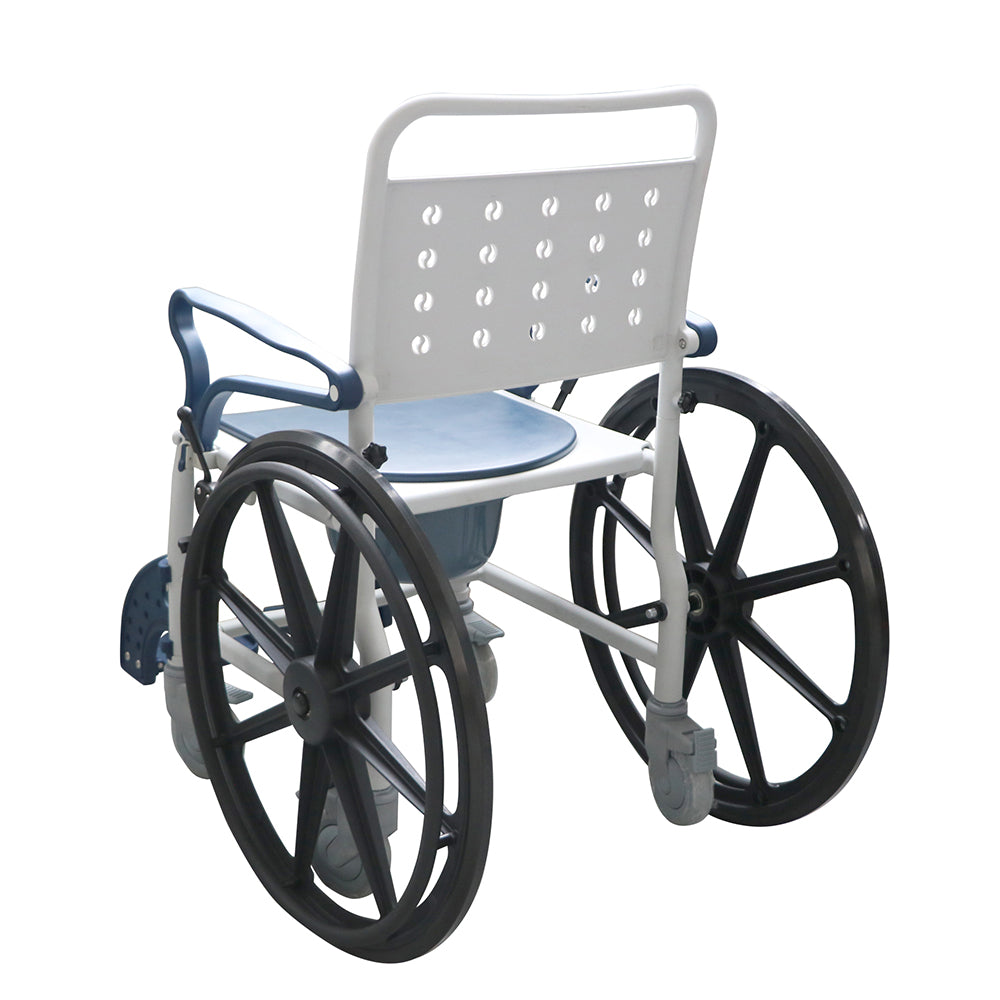 Adjustable Bath Commode Wheel Chair Foldable Disabled Commode Chair