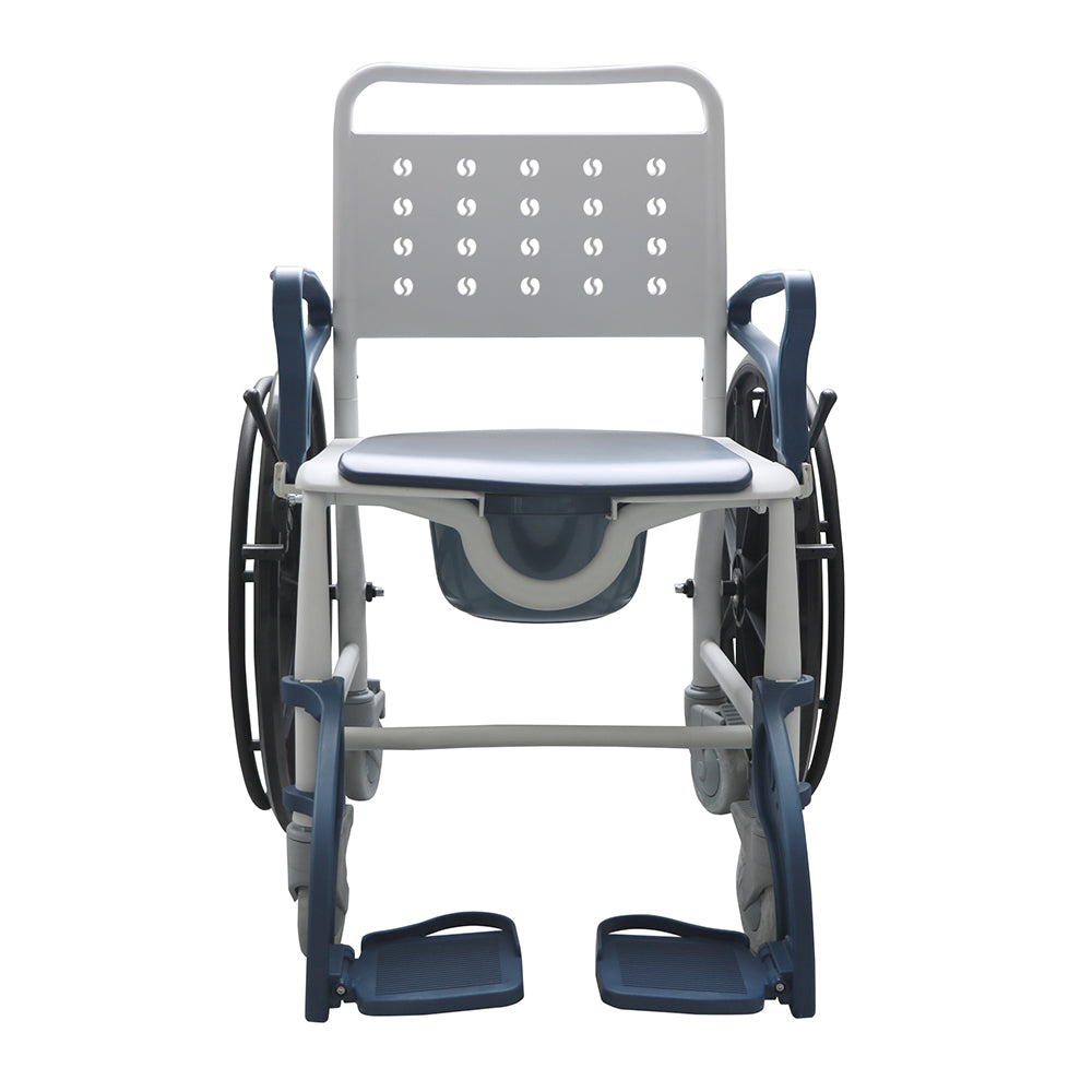 Adjustable Bath Commode Wheel Chair Foldable Disabled Commode Chair