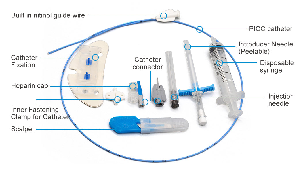 In Stock PICC Kit Silicone Peripheral Inserted Central Catheter Kit PICC Kit