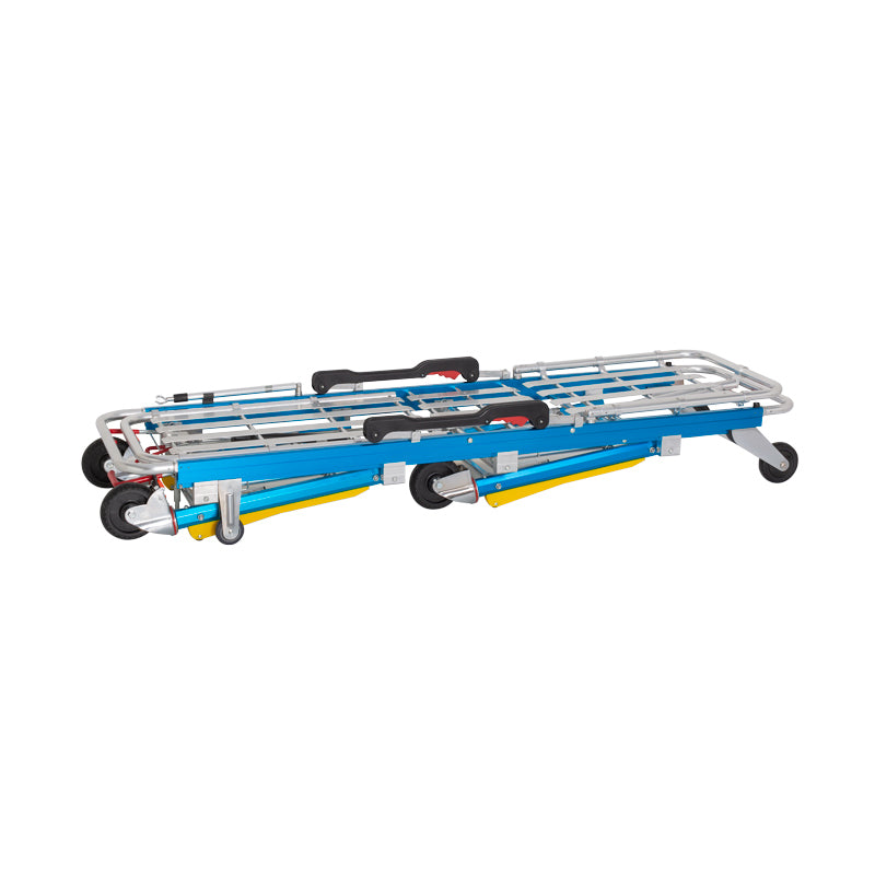 FDA Durable Aluminum Alloy Ambulance Stretcher with Smooth Rolling Wheels