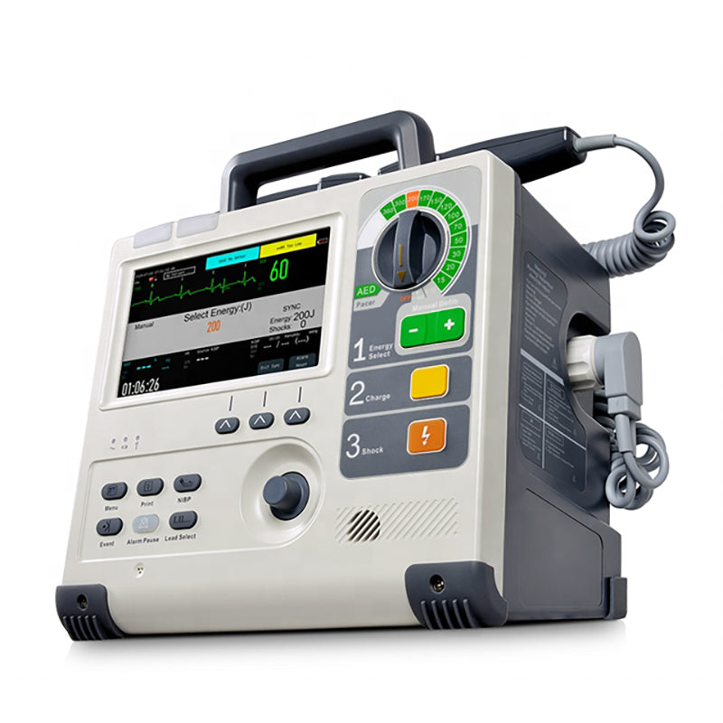 Hospital Biphasic Defibrillator Machine ECG Pacer Manual Defibrillation Monitor