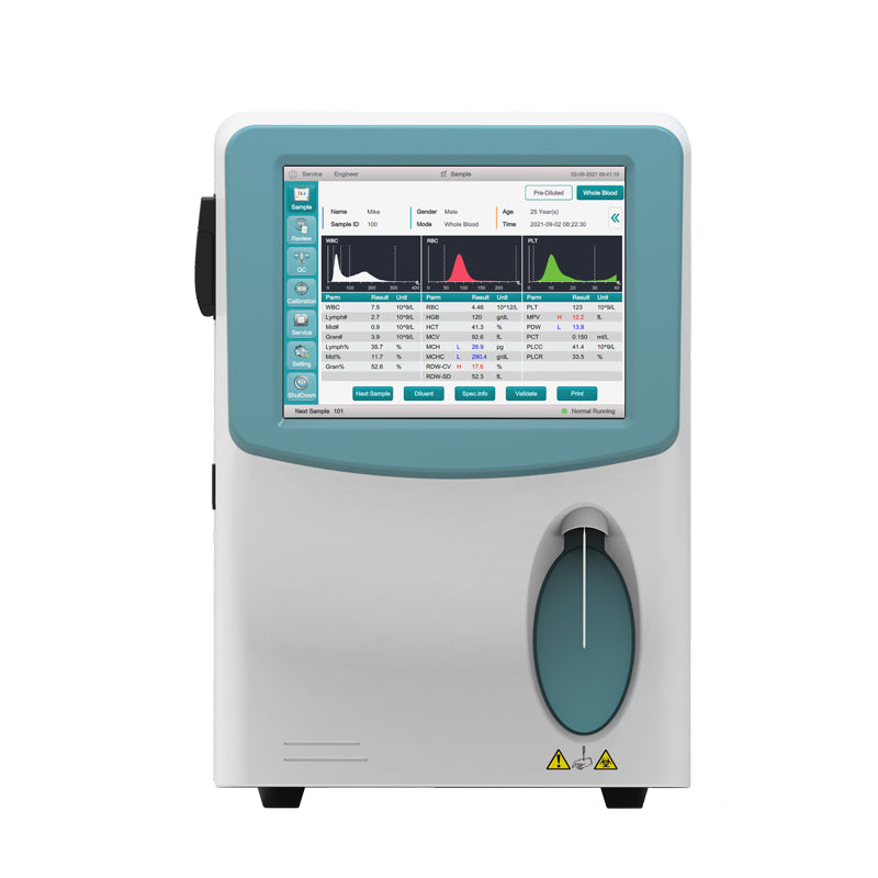 3-Part Blood Cell Counter CBC Hematology Analyzer