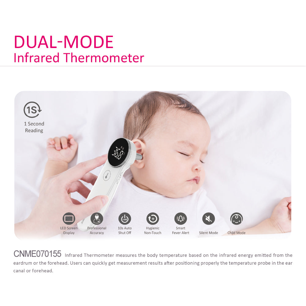 Dual Mode Forehead and Ear Thermometer