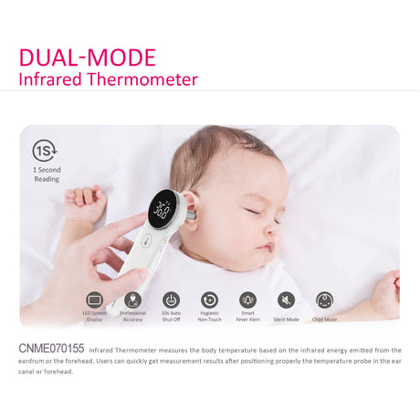 Dual Mode Forehead and Ear Thermometer