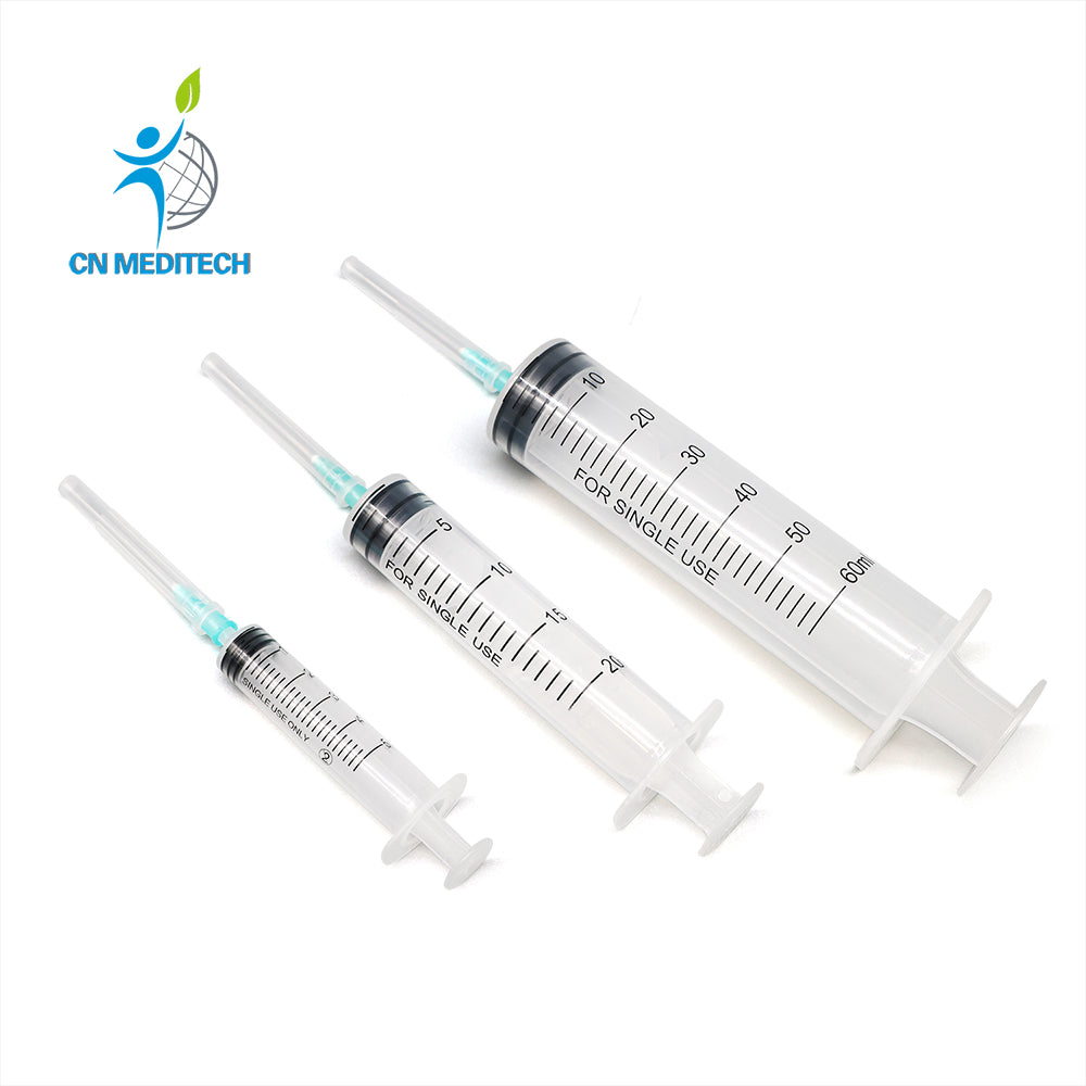 Medical Disposable Luer Slip Three-part Injection Syringe with Needle