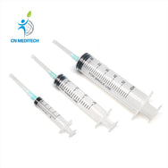 Medical Disposable Luer Slip Three-part Injection Syringe with Needle