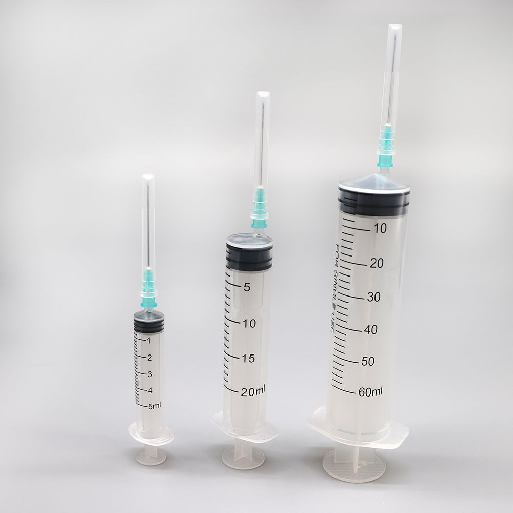 Medical Disposable Luer Slip Three-part Injection Syringe with Needle