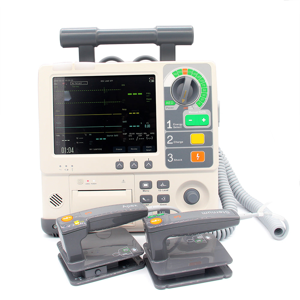 Portable ECG ETCO2 Biphasic Emergency Heart Pacemaker Cardiac Defibrillator Monitor