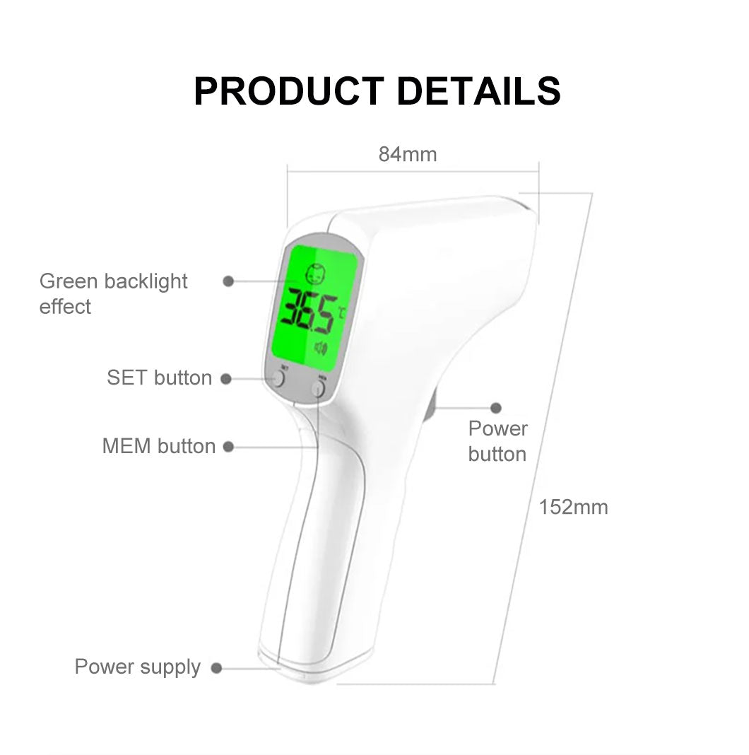 In Stock Forehead Temperature Gauge Infrared Forehead Thermometer