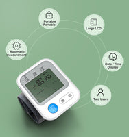 Wrist Blood Pressure Monitor Portable BP Machine Sphygmomanometer