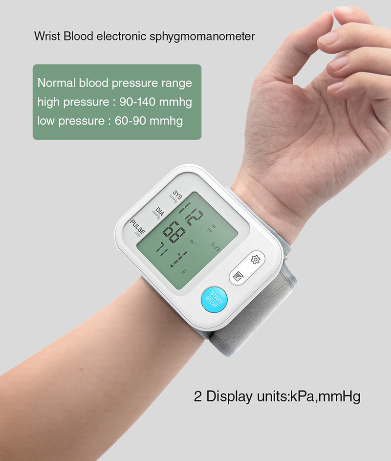 Wrist Blood Pressure Monitor Portable BP Machine Sphygmomanometer