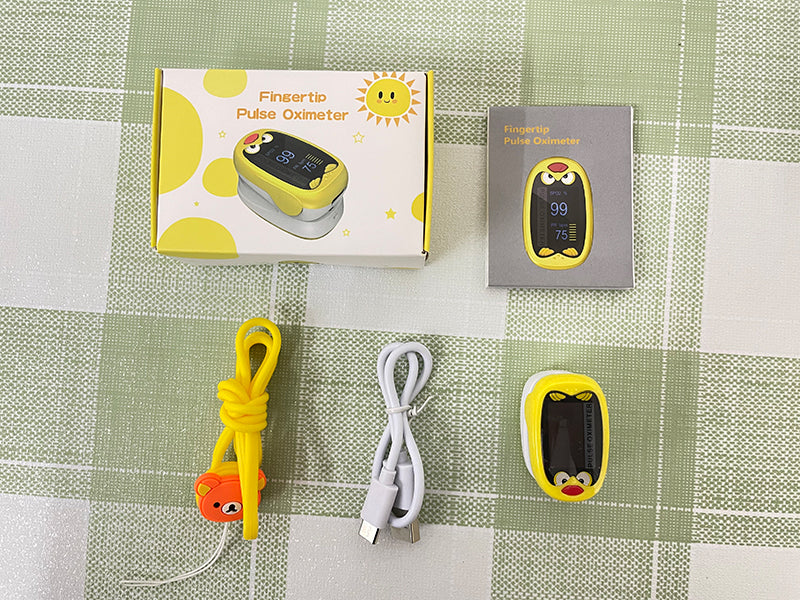 Children Fingertip Pulse Oximeter Blood Oxygen Saturation Monitor